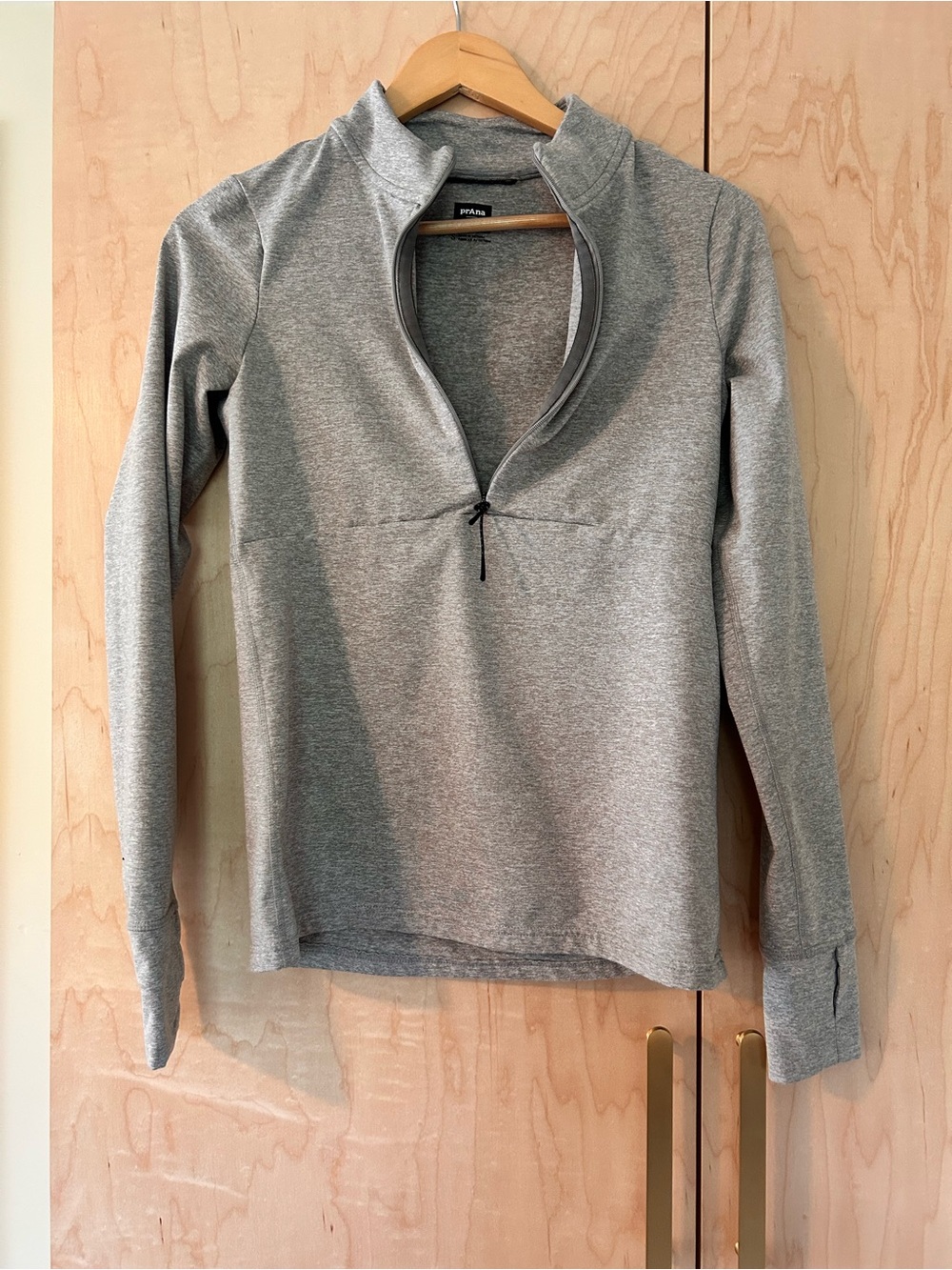 Prana Heather Gray Quarter-Zip Pullover